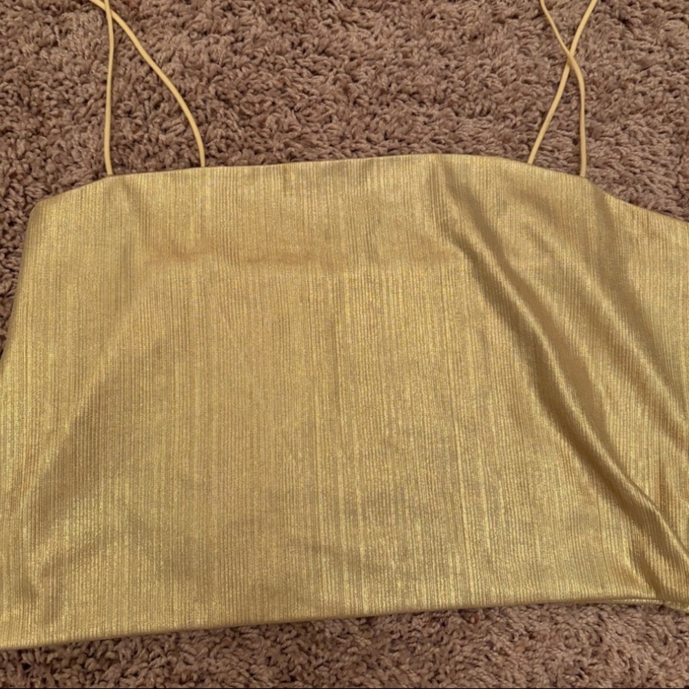 Gold crop top